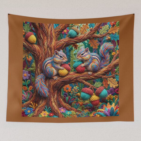 Item preview, Yarn Chipmunks Gather Yarn Acorns designed and sold by Tridentulus.