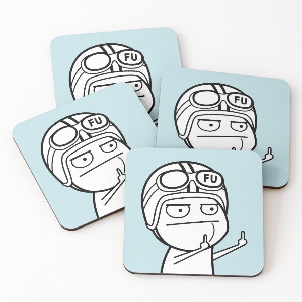 Item preview, FU middle finger meme with moped helmet (black and white) designed and sold by VEB Ostladen.