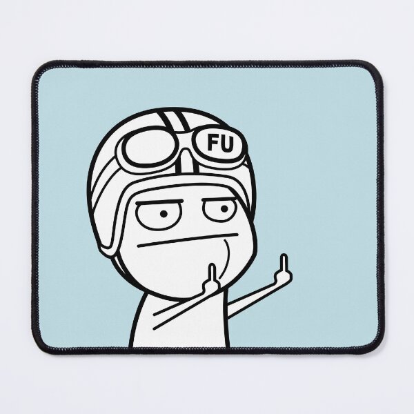 Item preview, FU middle finger meme with moped helmet (black and white) designed and sold by VEB Ostladen.