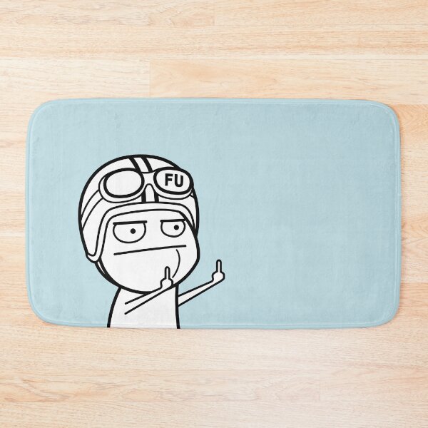 Item preview, FU middle finger meme with moped helmet (black and white) designed and sold by VEB Ostladen.