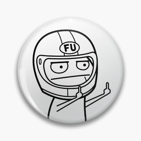 Item preview, FU middle finger meme with motorcycle helmet (outline) designed and sold by VEB Ostladen.