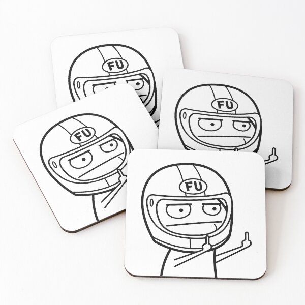 Item preview, FU middle finger meme with motorcycle helmet (outline) designed and sold by VEB Ostladen.