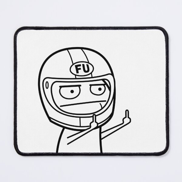 Item preview, FU middle finger meme with motorcycle helmet (outline) designed and sold by VEB Ostladen.