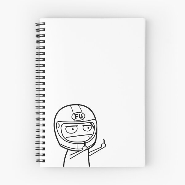 Item preview, FU middle finger meme with motorcycle helmet (outline) designed and sold by VEB Ostladen.