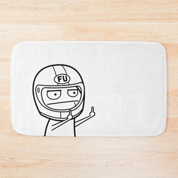 Item preview, FU middle finger meme with motorcycle helmet (outline) designed and sold by VEB Ostladen.