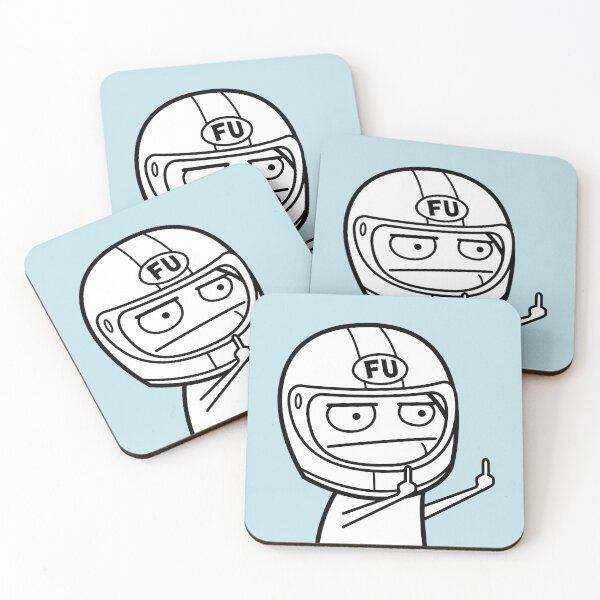 Item preview, FU middle finger meme with motorcycle helmet (black and white) designed and sold by VEB Ostladen.