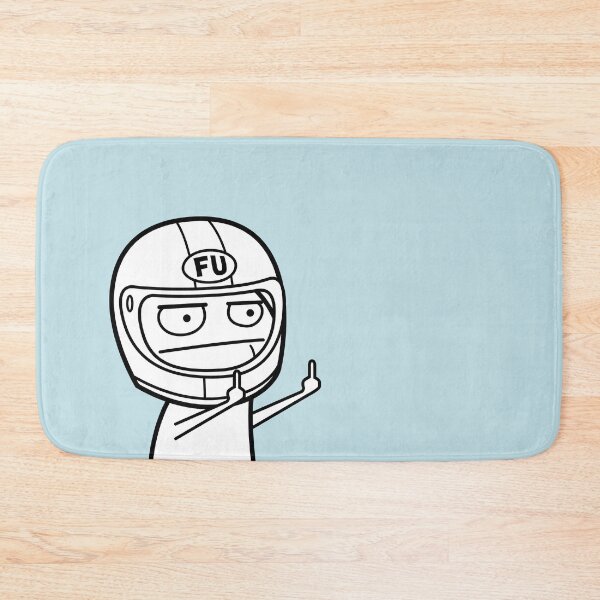 Item preview, FU middle finger meme with motorcycle helmet (black and white) designed and sold by VEB Ostladen.