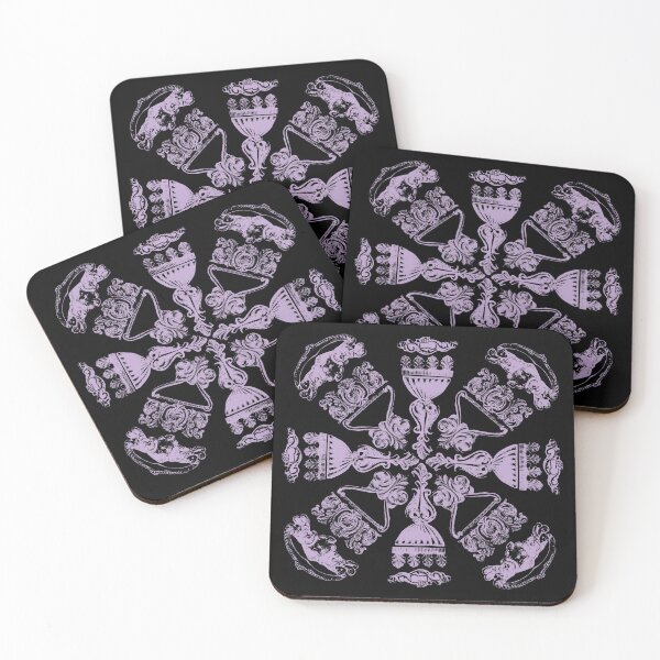 Item preview, Antique Furniture Decorations Radial Mauve on Black designed and sold by Digitalmyth's Designs.