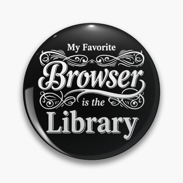 Item preview, Copy of My Favorite Browser Is the Library – Funny Retro Book Lover Geek designed and sold by NoGoodDeeds.