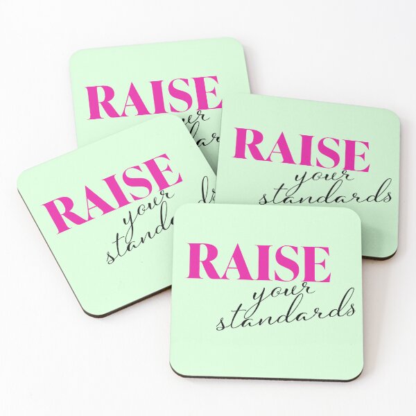 Item preview, Raise Your Standards – Motivational Quote Minimalist Typography designed and sold by Teale-Studio.