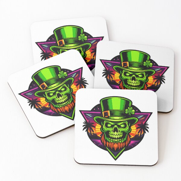 Item preview, Retro 80s Vaporwave Leprechaun Skull St Patricks Day designed and sold by Retro Mood Co.
