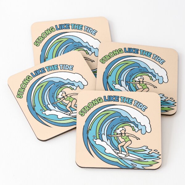 Item preview, Strong Like the Tide – Surfer Girl Riding the Wave designed and sold by Sea Gem.