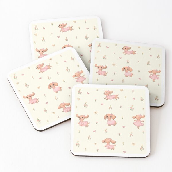 Item preview, Cute Dachshund Seamless Pattern – Pink Puppy Spring Design designed and sold by LiudmylaMaika.