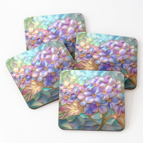 Item preview, Hydrangea Flower Stained Glass Style Botanical Art designed and sold by MargaretWiktor.