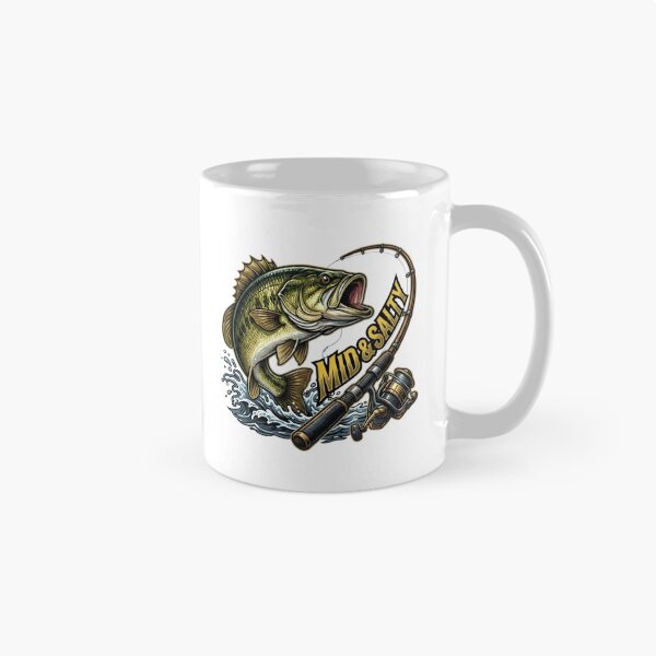 Item preview, Mid & Salty Angry Bass Fishing Color Illustration designed and sold by VGAfanatic.