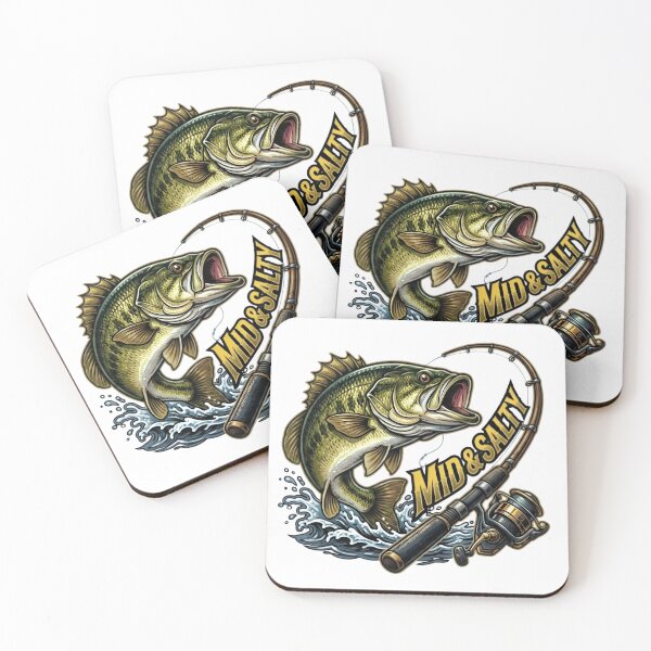 Item preview, Mid & Salty Angry Bass Fishing Color Illustration designed and sold by VGAfanatic.