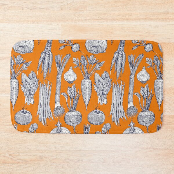 Item preview, farmer's market vegetables navy blue satsuma designed and sold by scrummy.