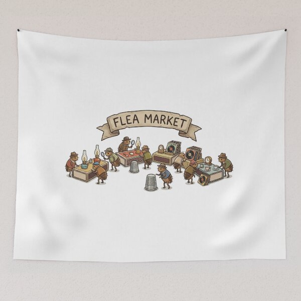 Item preview, Vintage Flea Market Pun - Cute Insects Thrifting Illustration designed and sold by Tamer ⭐⭐⭐⭐⭐.