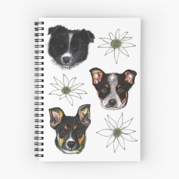 Item preview, Australian Puppies Wildflowers Flannel Flowers designed and sold by blueidesign.