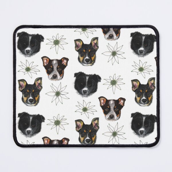 Item preview, Australian Puppies Wildflowers Flannel Flowers designed and sold by blueidesign.