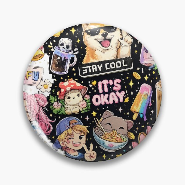 Item preview, “Touch Grass, Stay Cool” — Chaotic Cute Meme Collage (Kawaii Hype Sticker Bomb) designed and sold by ryanss.