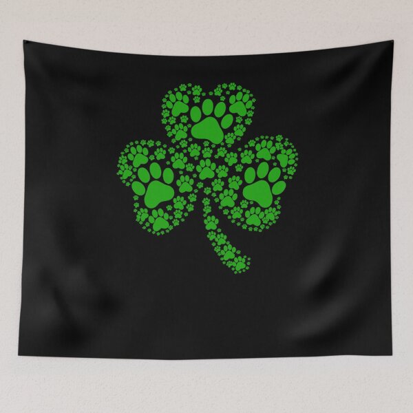 Item preview, Dog Paw Print Shamrock St Patricks Day designed and sold by krystalRomanart.