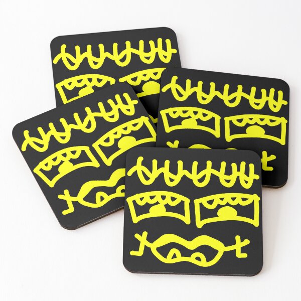 Item preview, Neon Yellow Abstract Face – Bold Graffiti Style Minimal Art designed and sold by felipemaldonadoart.