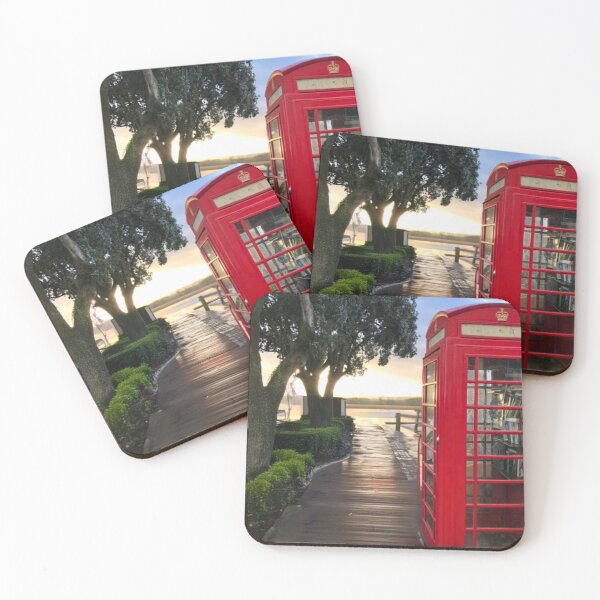 Item preview, London Red Phone Booth by the Sea – Coastal Pathway Landscape designed and sold by NexOnr.