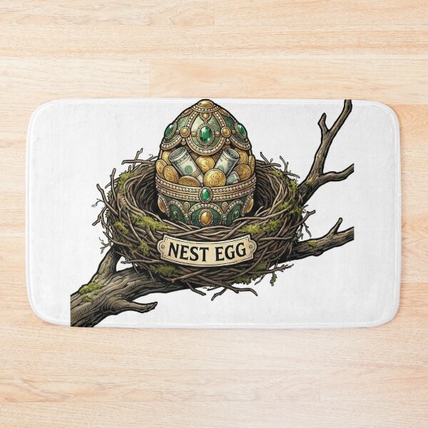 Item preview, Jeweled Nest Egg - Clever Money Pun & Wealth Illustration designed and sold by Tamer ⭐⭐⭐⭐⭐.
