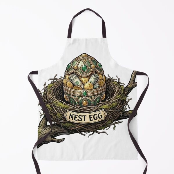 Item preview, Jeweled Nest Egg - Clever Money Pun & Wealth Illustration designed and sold by Tamer ⭐⭐⭐⭐⭐.
