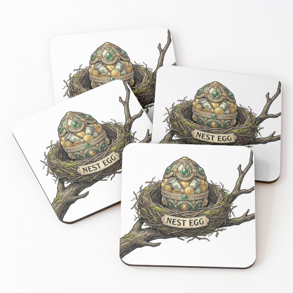 Item preview, Jeweled Nest Egg - Clever Money Pun & Wealth Illustration designed and sold by Tamer ⭐⭐⭐⭐⭐.