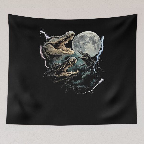 Item preview, Three Weirdcore Crocodile At Moon 90s designed and sold by krystalRomanart.