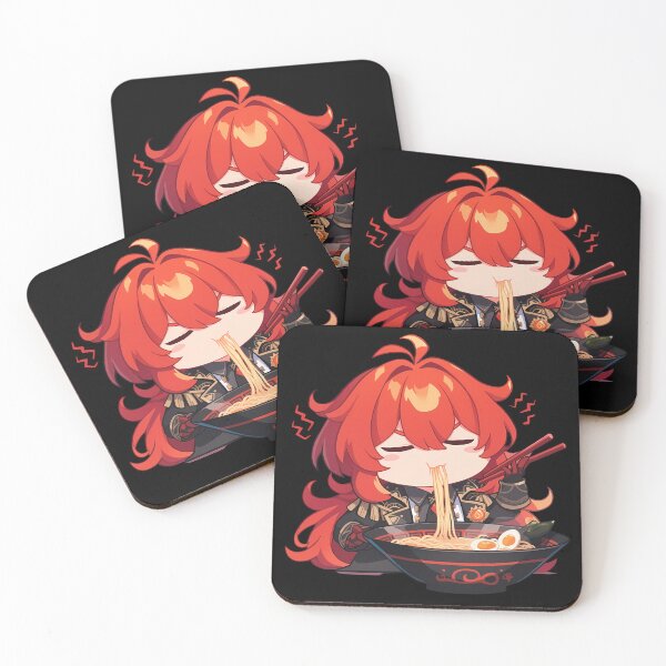 Item preview, Diluc Genshin Impact Kawaii Chibi Ramen Serious Slurp designed and sold by mildaclairmo.
