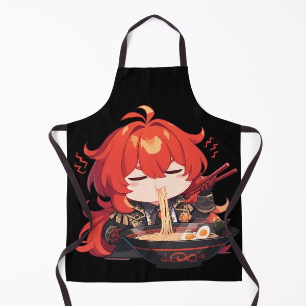 Item preview, Diluc Genshin Impact Kawaii Chibi Ramen Serious Slurp designed and sold by mildaclairmo.