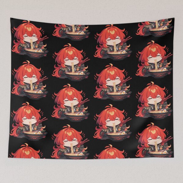 Item preview, Diluc Genshin Impact Kawaii Chibi Ramen Serious Slurp designed and sold by mildaclairmo.