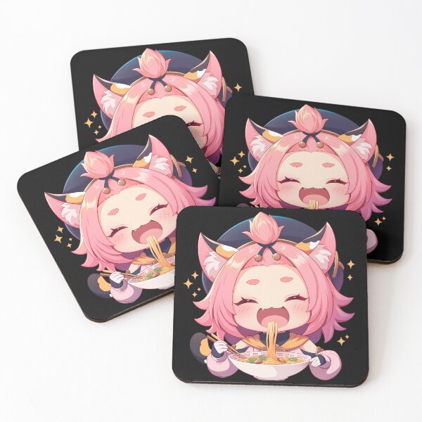Item preview, Diona Genshin Impact Kawaii Chibi Ramen Cat Girl Charm designed and sold by mildaclairmo.