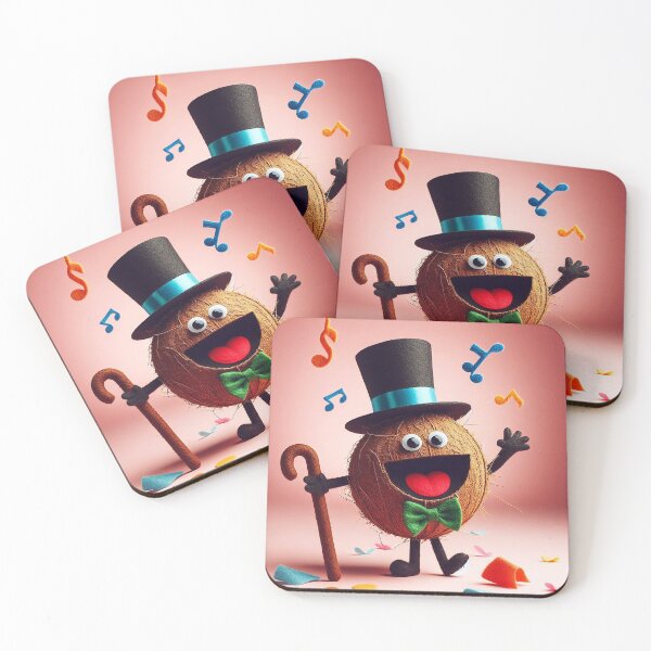 Item preview, Dapper Coconut – Singing Vaudeville Character Illustration designed and sold by DiamondSkyShirt.