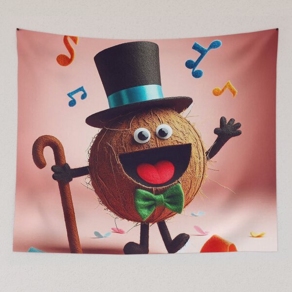 Item preview, Dapper Coconut – Singing Vaudeville Character Illustration designed and sold by DiamondSkyShirt.