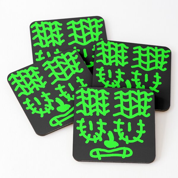 Item preview, Neon Green Abstract Face – Cyber Tribal Graffiti Art designed and sold by felipemaldonadoart.
