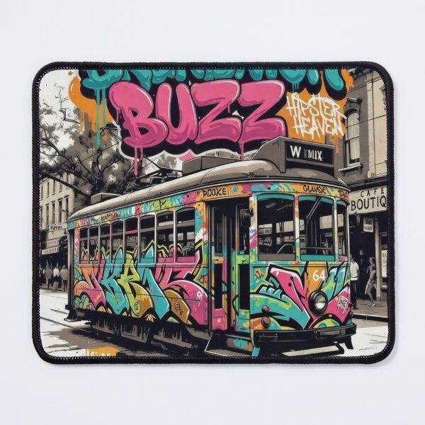 Item preview, Brunswick graffiti tram print designed and sold by Grafficoz.