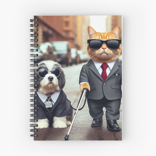 Item preview, Boss Blind Cat & Seeing Eye Dog - BDE – Sharp Suit Animal Duo designed and sold by DiamondSkyShirt.