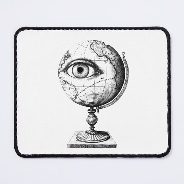Item preview, All-Seeing Eye Globe – Surreal Vintage Occult Illustration designed and sold by inkoutninja.