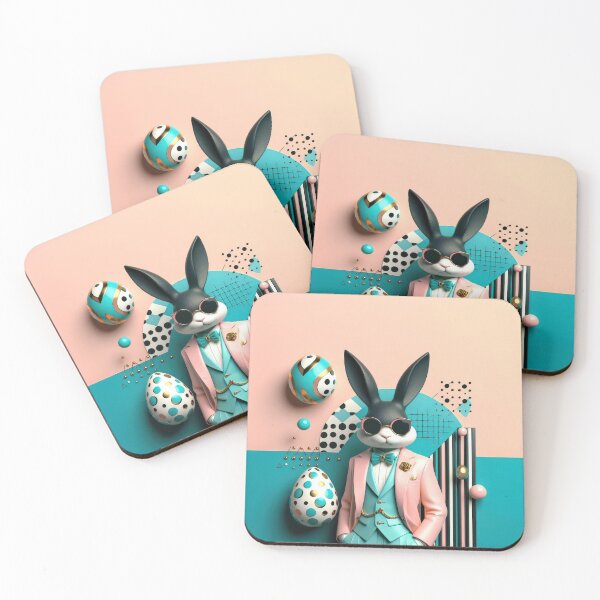 Item preview, Stylish Easter Bunny in Retro Chic Fashion designed and sold by ideandesign.