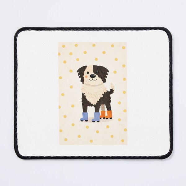 Item preview, Cute border Collie Dog in Blue and Orange Boots designed and sold by The Printable Playroom.