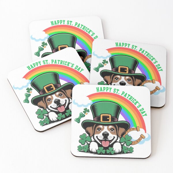 Item preview, Happy St Patrick’s Day Lucky Dog Shamrock designed and sold by QuiteOrbit.