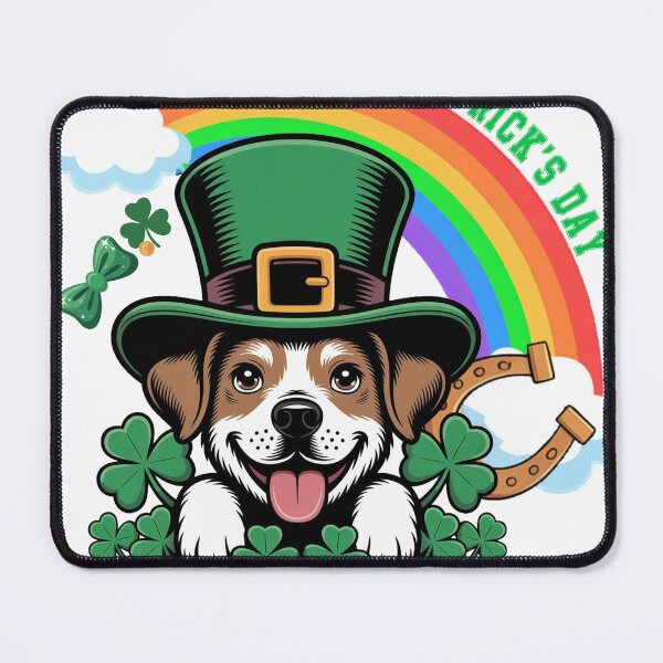 Item preview, Happy St Patrick’s Day Lucky Dog Shamrock designed and sold by QuiteOrbit.