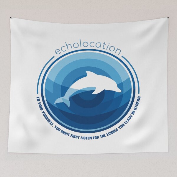 Item preview, Echolocation Dolphin Ocean Wisdom Emblem designed and sold by WildlifeInc.