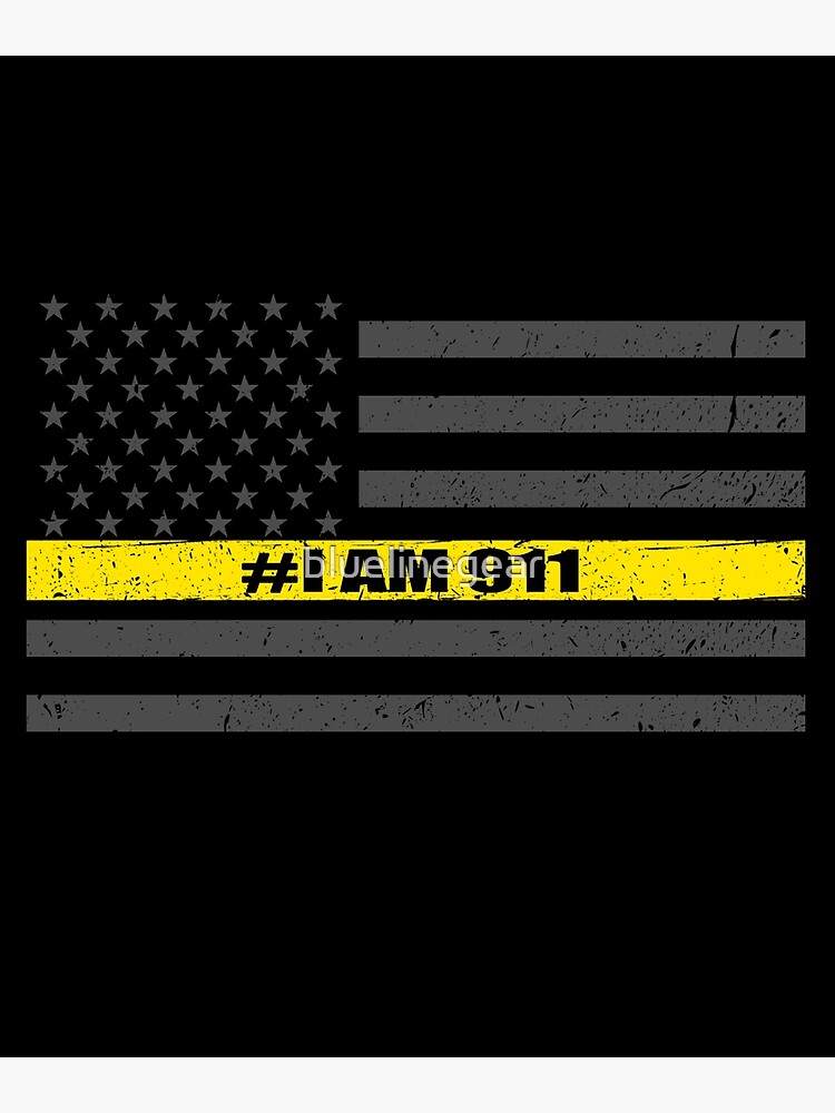 Thin Gold Line Flag Dispatcher I Am 911 Canvas Print By Bluelinegear Redbubble 0321