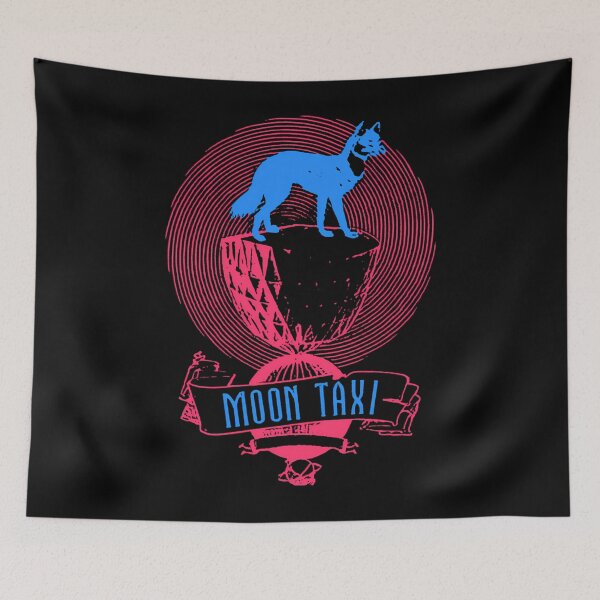Item preview, Blue Dog Silhouette With Spiral Background Moon Taxi designed and sold by HASSAN CAHCAH.