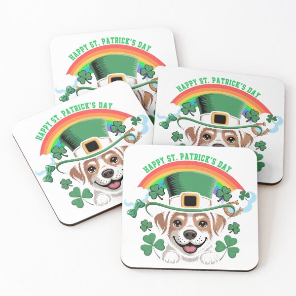 Item preview, Rainbow Shamrock Dog St Patrick’s Day designed and sold by QuiteOrbit.